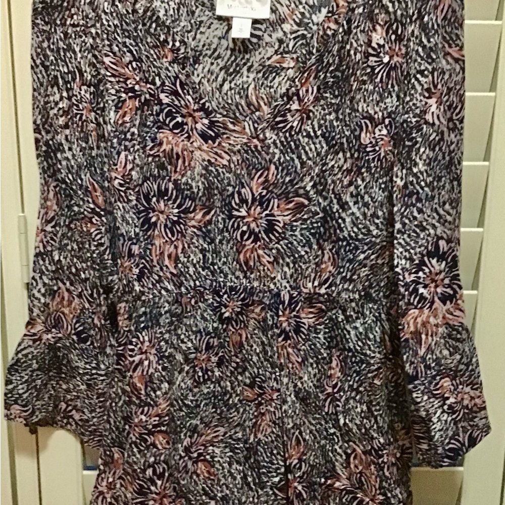 Motherhood Maternity Floral Blouse - Black, Pink, White